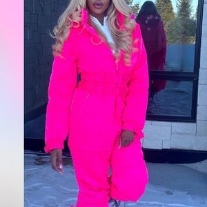 Neon Pink Snowsuit